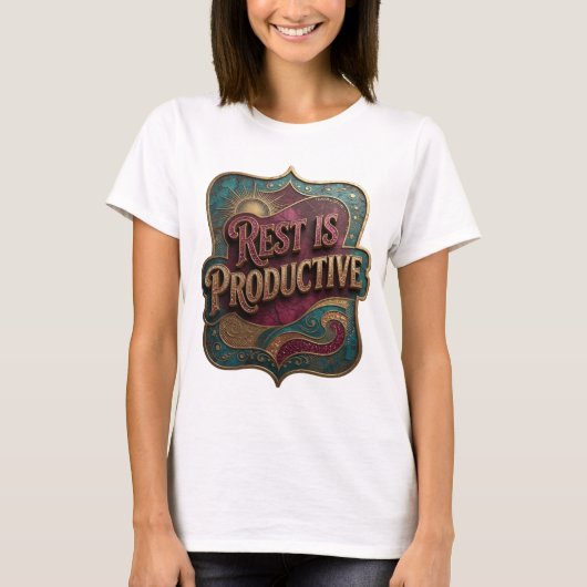 T-shirt graphique Sharp Gold REST IS PRODUCTIVE (Devant)