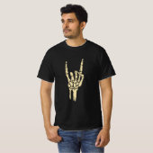 T-Shirt Graphique Signe de Main Rock Skeleton - Go (Devant entier)