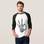 T-Shirt Graphique Signe OK Main de Squelette (Devant entier)