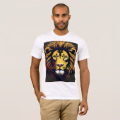 T-Shirt Graphique Silhouette Lion - Bold & élégant (Devant entier)