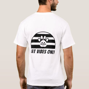 T-Shirt Graphique Simple Patte de Chat Vibes de Ch