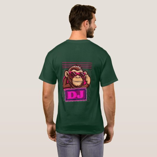 T-Shirt Graphique Singe de Dessin Animé Funky (Dos entier)
