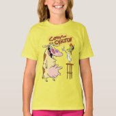 T-shirt Graphique souriant de vache et de poulet (Devant)