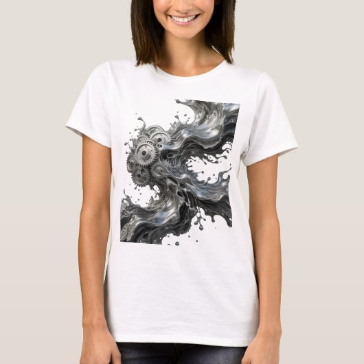 T-shirt graphique Statement Silver GEARS IN MOTION (Devant)