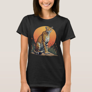 T-shirt graphique Sunset Safari Cheetah pour femme