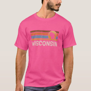 T-shirt Graphique Tee Wisconsin US State Map Vintage Retro