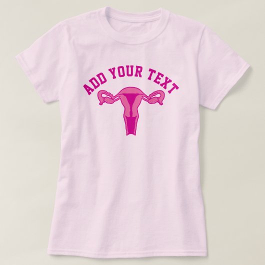 T-shirt Graphique Uterus + Texte personnalisé (Design devant)