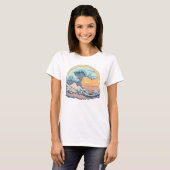 T-Shirt Graphique Vague Océan Pastel (Devant entier)