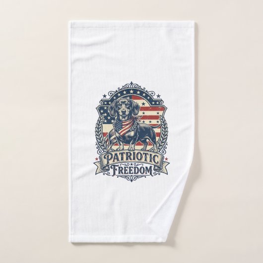T-shirt graphique vectoriel de teckel patriotique_ (Serviette à main)