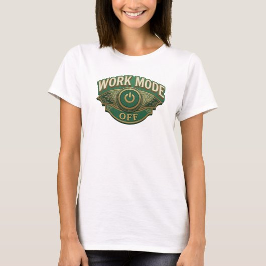 T-shirt graphique vert ludique MODE TRAVAIL DÉSACT (Devant)