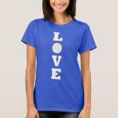 T-shirt graphique vertical de Volleyball LOVE (Devant)
