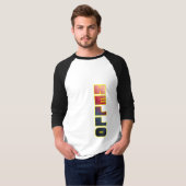 T-Shirt Graphique Vertical Moderne "Hello" (Devant entier)
