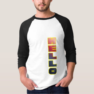 T-Shirt Graphique Vertical Moderne "Hello"