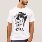 T-shirt graphique vibrant avec masque d'Oni de Gei (Devant)