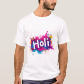 T-shirt graphique vibrant Holi Splash (Devant)