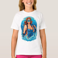 Graphique vintage Design Femme Plongeur de plongée