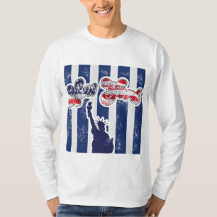 T-shirt Graphique Vintage Drapeau USA Script New York
