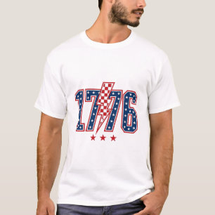 T-shirt graphique vintage éclair patriotique 1776_
