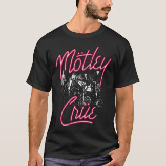 T-shirt graphique vintage néon glam métal moto
