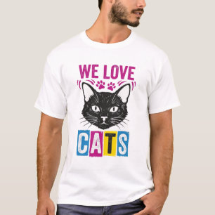 T-Shirt Graphique Vintage Nous Aimons Les Chats Vi