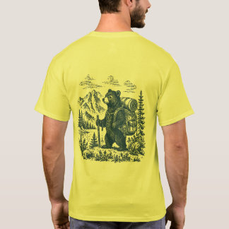 T-Shirt Graphique Vintage Ours de Randonnée