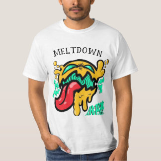 T-Shirt Graphique Visage qui Fond Effet Goutte Vin