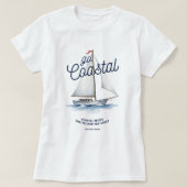 T-shirt graphique voilier blanc côtier (Design devant)