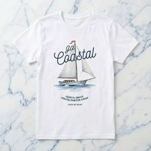 T-shirt graphique voilier blanc côtier