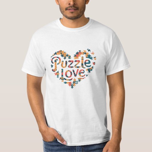 T-shirt Graphiques créatifs à thème de casse-tête (Devant)