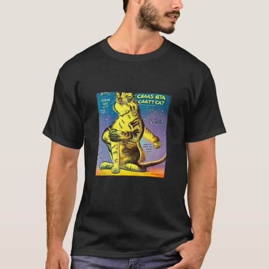 T-shirt Graphiques de chat bizarre laid étrange félin chat (Devant)