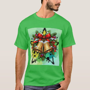 T-shirt Graphiques de cloches de Noël vintage artistiques