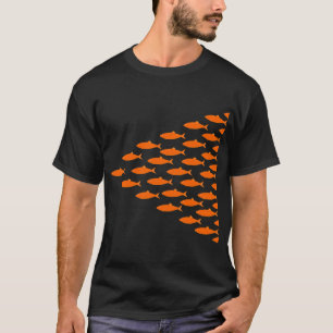 T-shirt graphiques poissons orange nagent dans un triangle