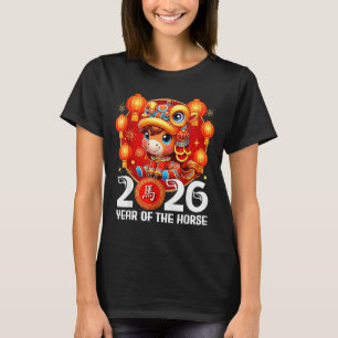 T-shirt Graphisme année du cheval 2026 Nouvel An Chinois