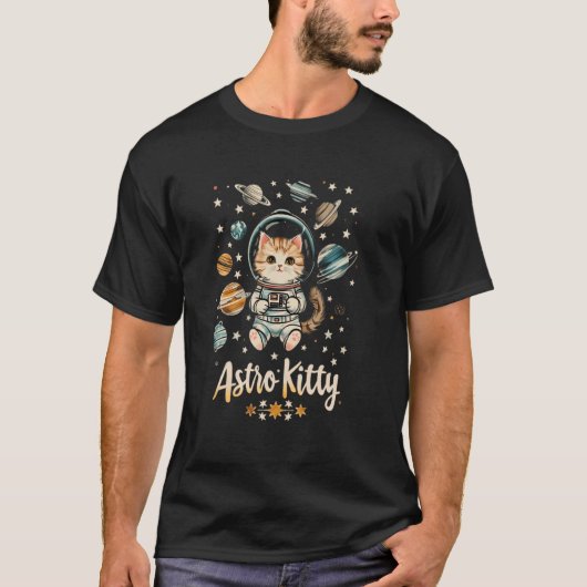 T-shirt Graphisme AstroKitty - Conception de chat Ragdoll (Devant)