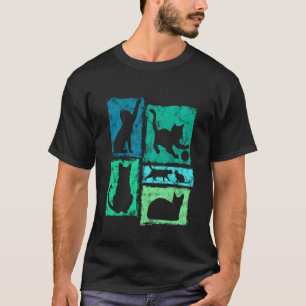 T-shirt Graphisme Chats Rétro pour Maman Chat et Papa Chat