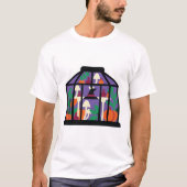 T-shirt Graphisme Citrouille et Champignon Épouvantable (Devant)