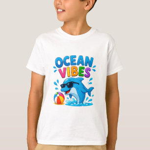 T-shirt 🐬 Graphisme Dauphin Tropical d'Été pour Enfants �