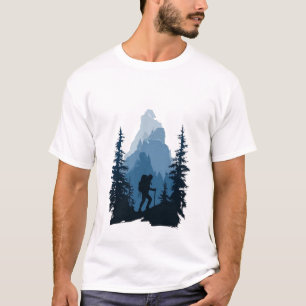 T-shirt Graphisme d'aventure de silhouette de montagne du