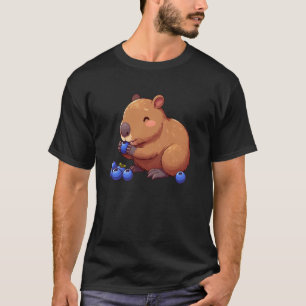 T-shirt Graphisme de capybara drôle mangeant une myrtille