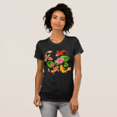T-shirt Graphisme de carpes koï sur nénuphars (Devant entier)