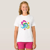 T-shirt Graphisme de cercles abstraits colorés (Devant entier)