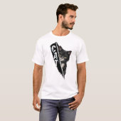 T-shirt Graphisme de chat qui regarde – Chat artistique mo (Devant entier)