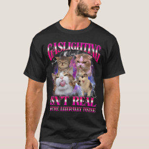 T-shirt Graphisme de contrefaçon de mème de chat drôle Gas