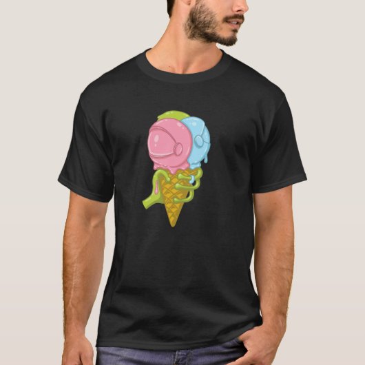 T-shirt Graphisme de crème glacée spatiale Gotoup Threadle (Devant)