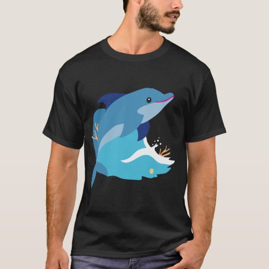 T-shirt graphisme de dauphin (Devant)