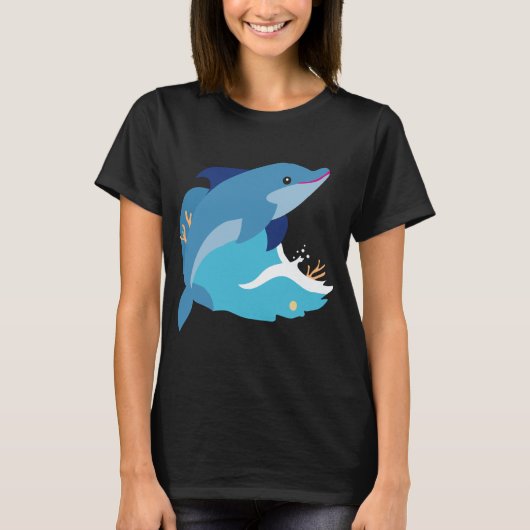 T-shirt graphisme de dauphin (Devant)