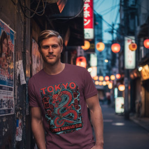 T-shirt Graphisme de dragon de Tokyo de style anime japona