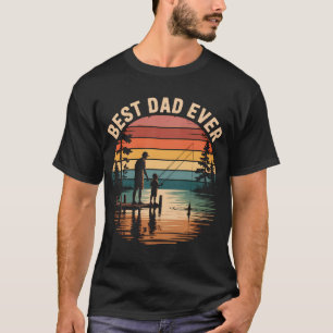 T-shirt Graphisme de famille de pêche au lac rétro