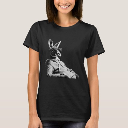 T-shirt Graphisme de faune amoureux de kangourou wallaby (Devant)