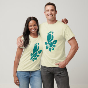 T-shirt Graphisme de la nature empreinte de feuille verte